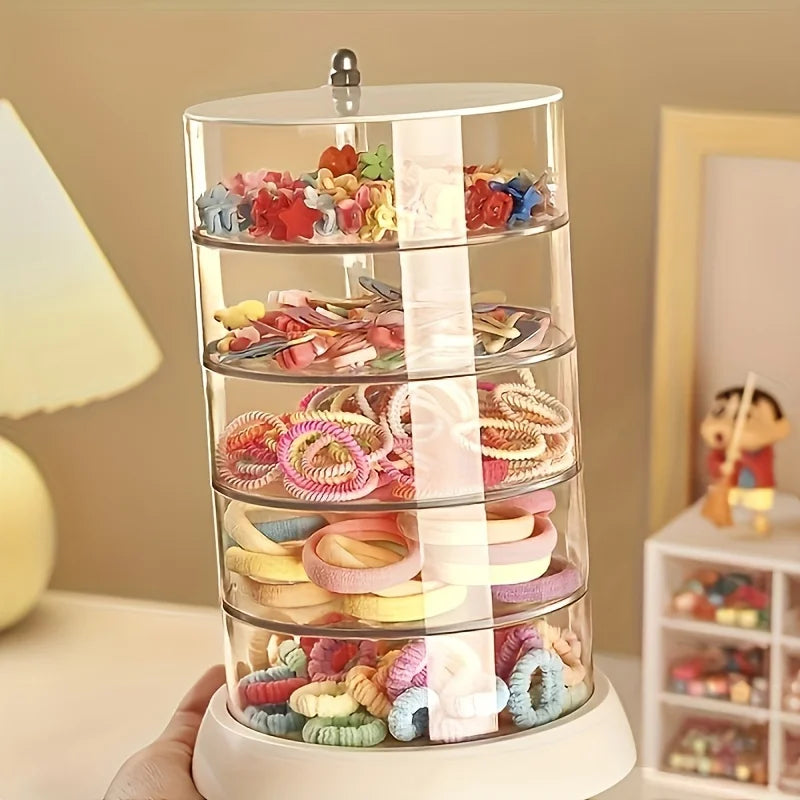 Rotating Jewelry Organizer with Clear Display Tiers