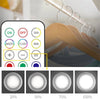 Control panel and light intensity settings for an RGB LED under cabinet light system.