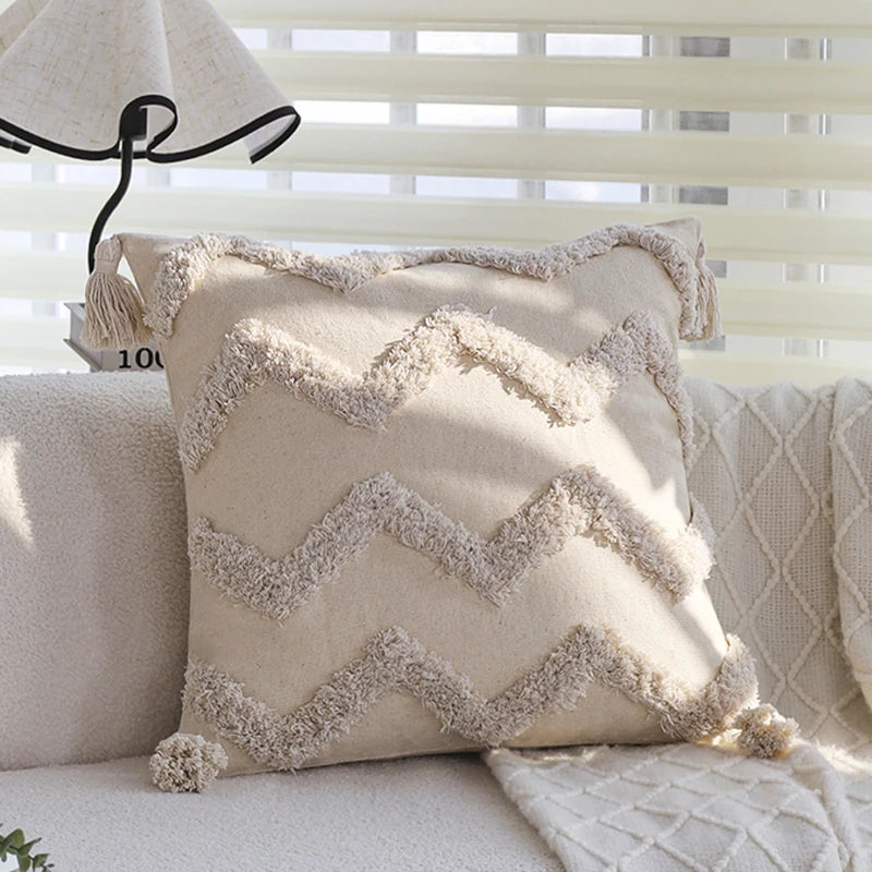 Embroidered Floral Cotton Cushion Cover – 18x18 Inches