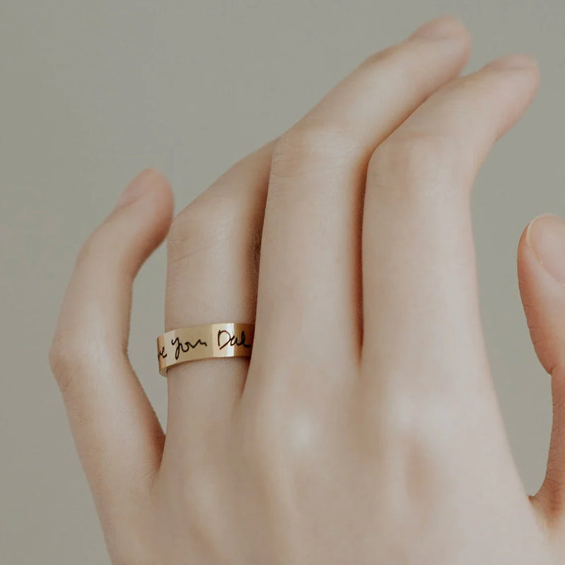 Personalized Signature Band Ring