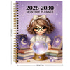 5-Year Monthly Planner with Reading-Themed Cover, Lay-Flat Spiral Binding