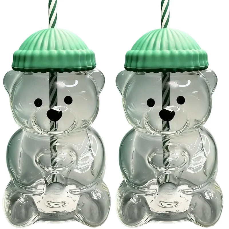 Verre en forme d'ours avec paille