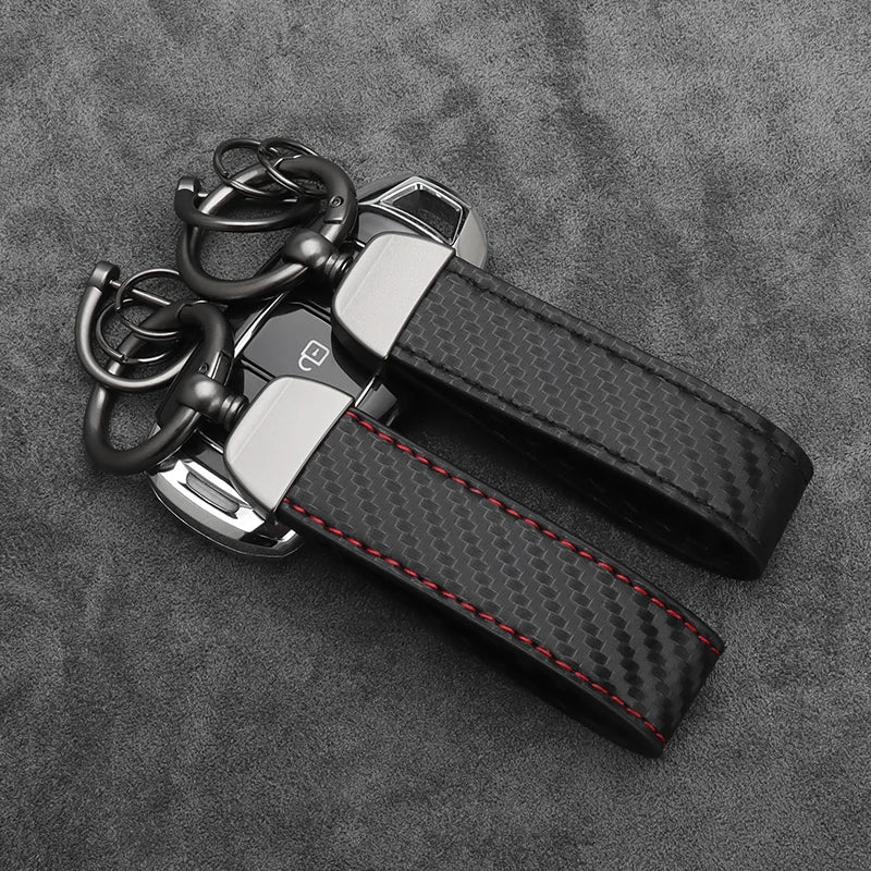 Carbon Fiber Car Keychain with Alloy Buckle