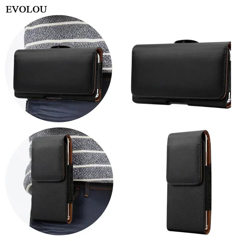 Leather Belt Clip Phone Case with Holster