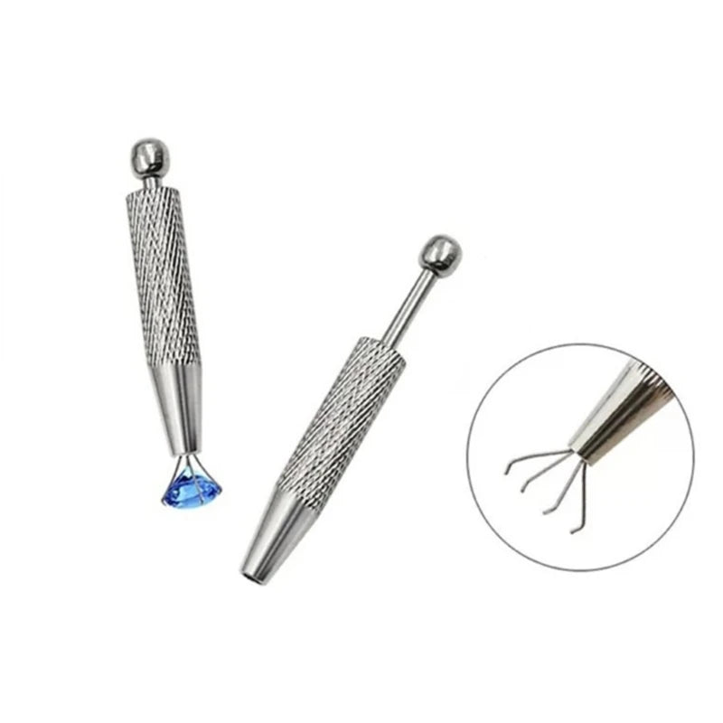 Four-Prong Stainless Steel Jewelry Pick-Up Tool