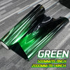 A roll of green gradient car window tint film is shown on a gray surface.