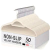 A box of non-slip velvet hangers with a swivel hook shown on a white background.
