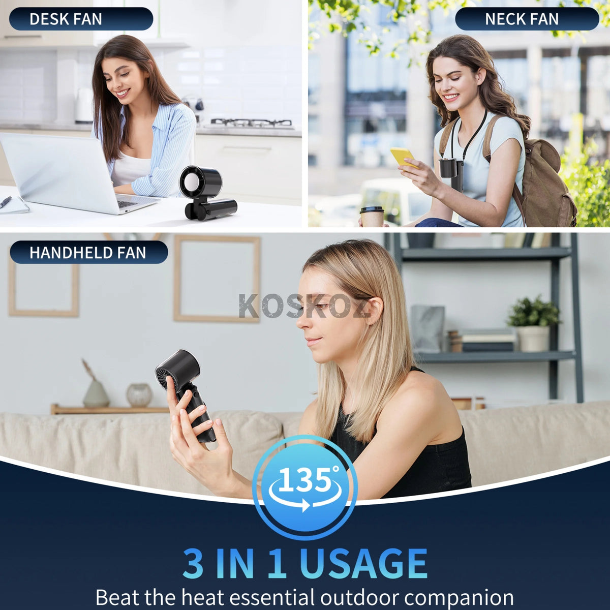 Portable Handheld Cool Mist Fan with LED Display