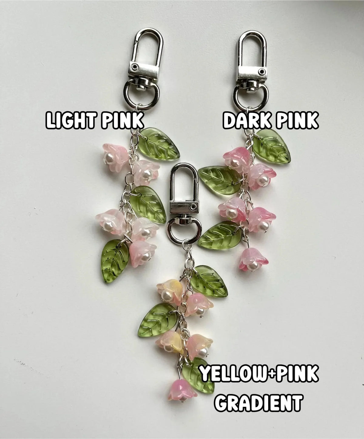 Handmade Lily of the Valley Keychain Charm