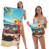 2-in-1 Microfiber Quick-Dry Beach Towel with Foldable Backpack & Storage Bag