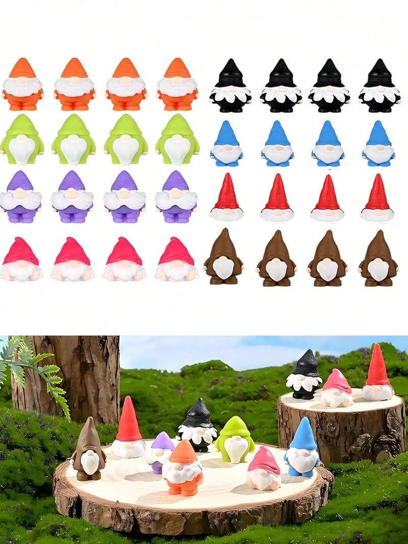 Mini Resin Gnome Figurines (Set of 10)