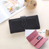 Women's RFID-Blocking Nubuck Leather Long Wallet with Multiple Card Slots