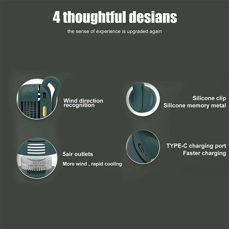 Portable Clip-On Mini Fan with 3 Speed Settings