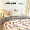 A cozy bed with a white blanket and pillows, featuring a patterned throw blanket on the bed.