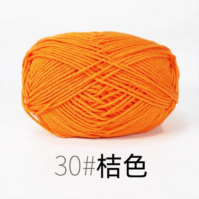 4-Ply Soft Cotton Blend Yarn for Knitting and Crochet