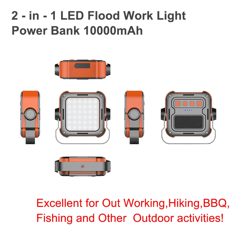 10000mAh Portable LED Power Bank & Floodlight