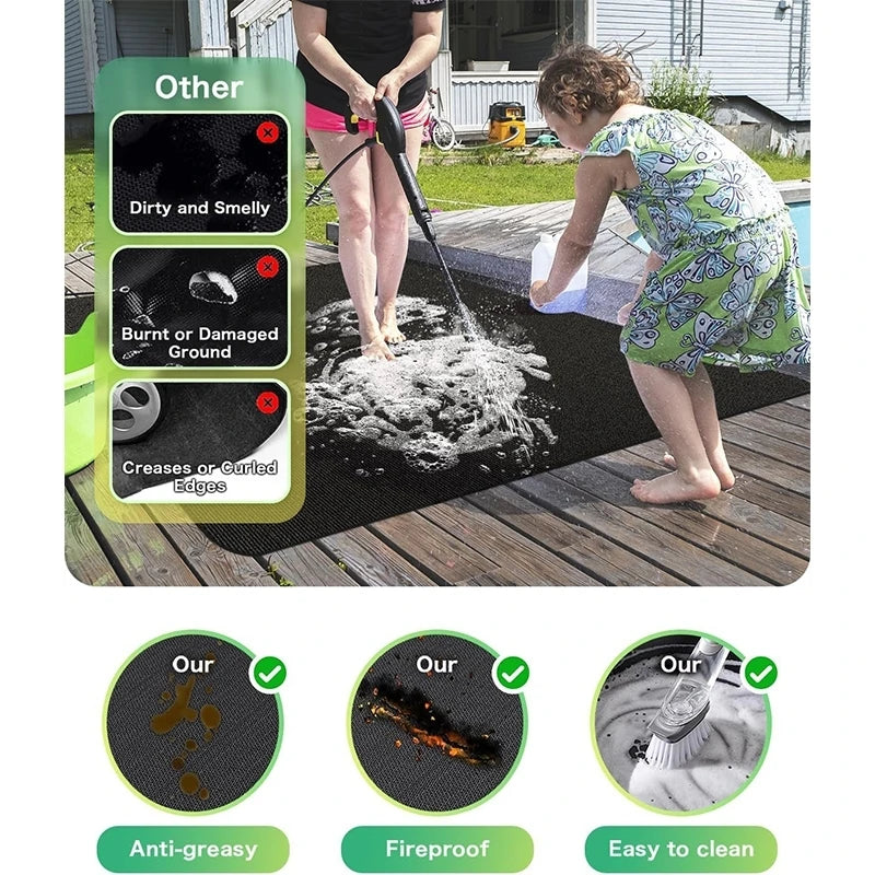 Double-Sided Fireproof BBQ Grill Mat for Outdoor Cooking