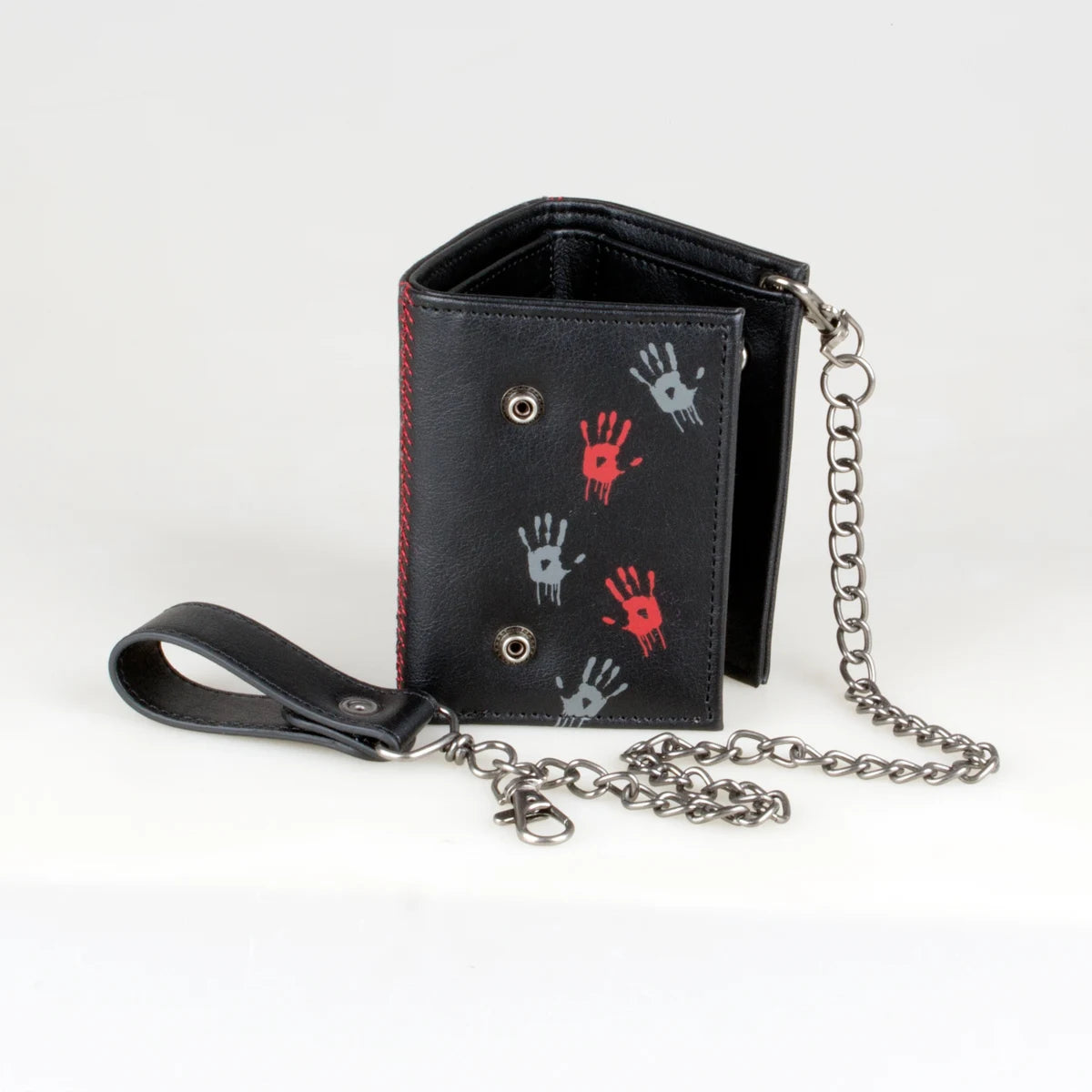 Triple-Fold Chain Wallet with Card Holder and ID Window