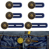Ensemble de genouillères réglables en laiton et bleu pour jeans et pantalons.