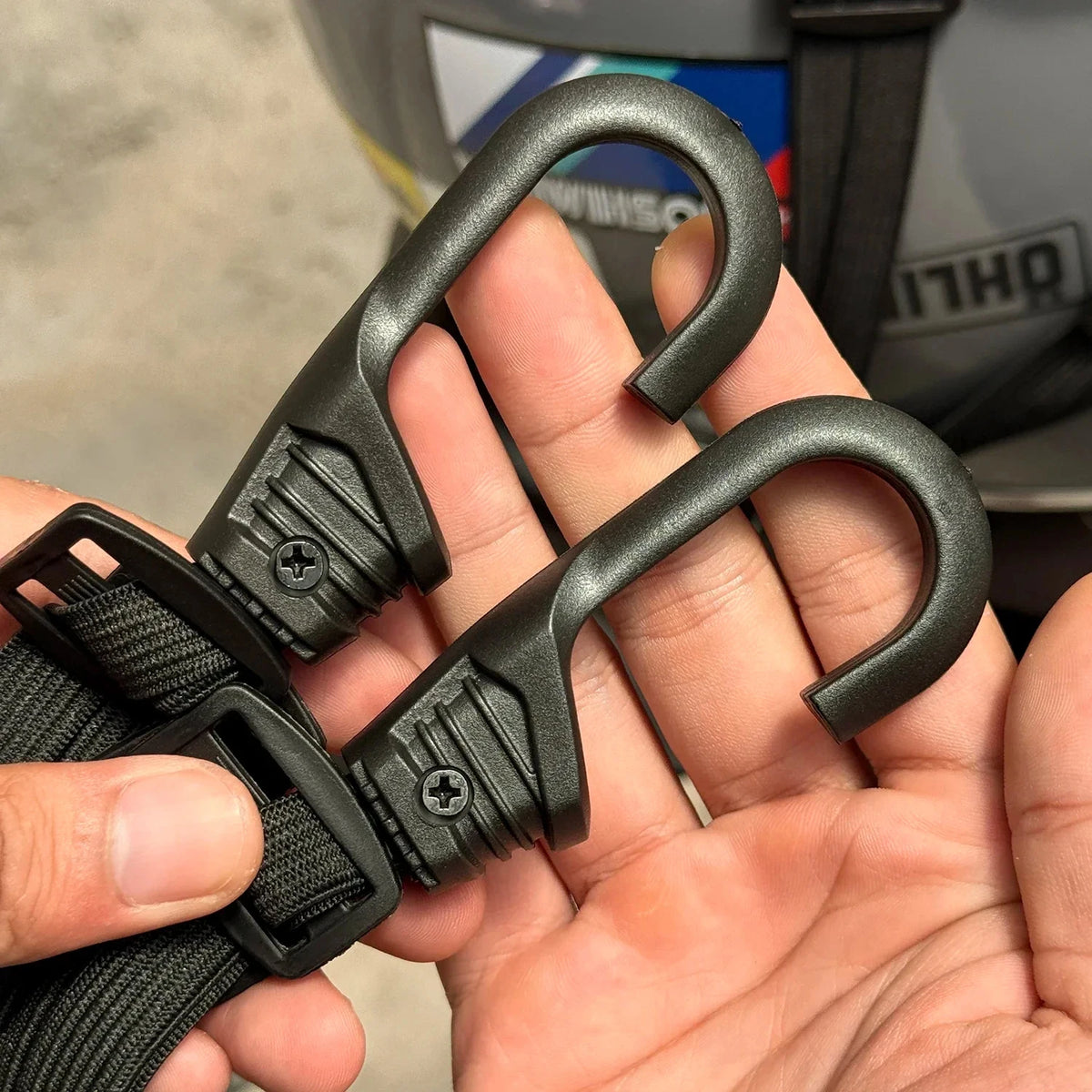 Heavy-Duty Motorcycle Luggage Strap with Elastic Helmet Net