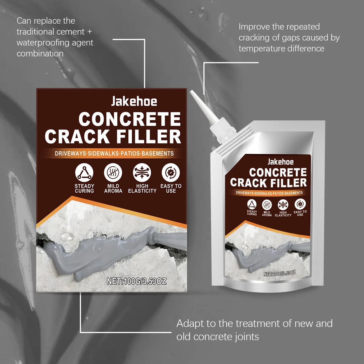 Self-Leveling Concrete Crack Filler & Waterproof Sealant