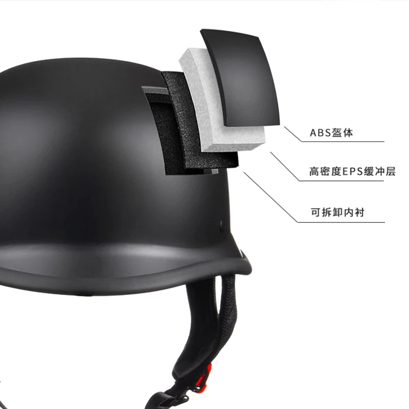 Retro Half Helmet with Goggles