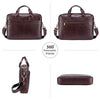 Genuine Leather Business Briefcase for Men – Fits 15.6" Laptop