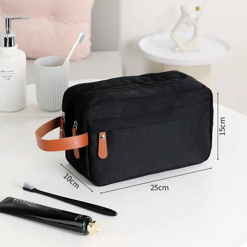 Foldable Travel Toiletry Bag – Large Capacity, Water-Resistant Oxford Organizer