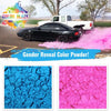 Pink and blue colored powder for a gender reveal event