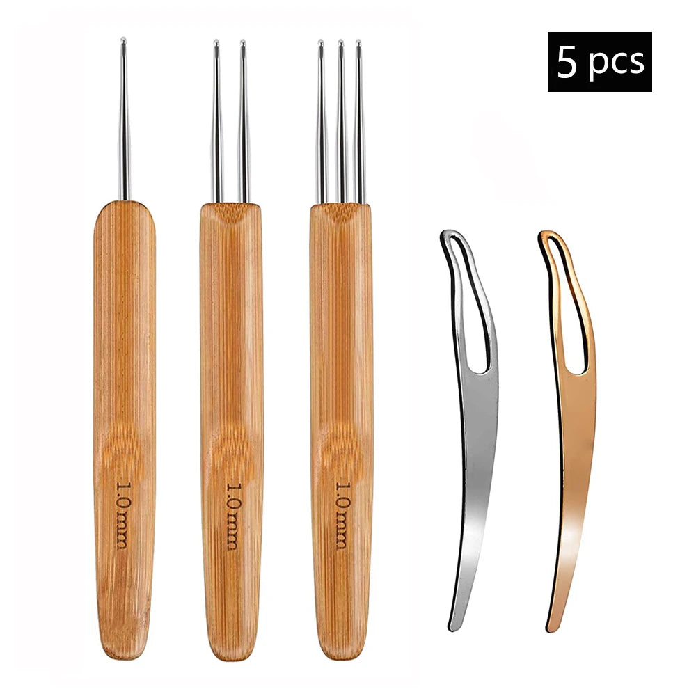 Dreadlock Crochet Hook Tool Kit with Comfort-Grip Handles