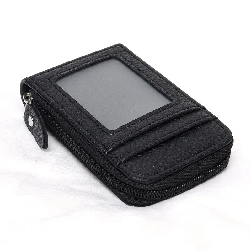 Compact Zipper Card Wallet with Multiple Slots