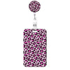 Leopard Print Retractable Badge Holder with Clip
