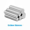 A stack of 20 silver metal refrigerator magnets, each measuring 3mm long.