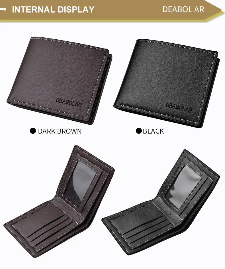 Slim PU Leather Folding Wallet with Card Holder