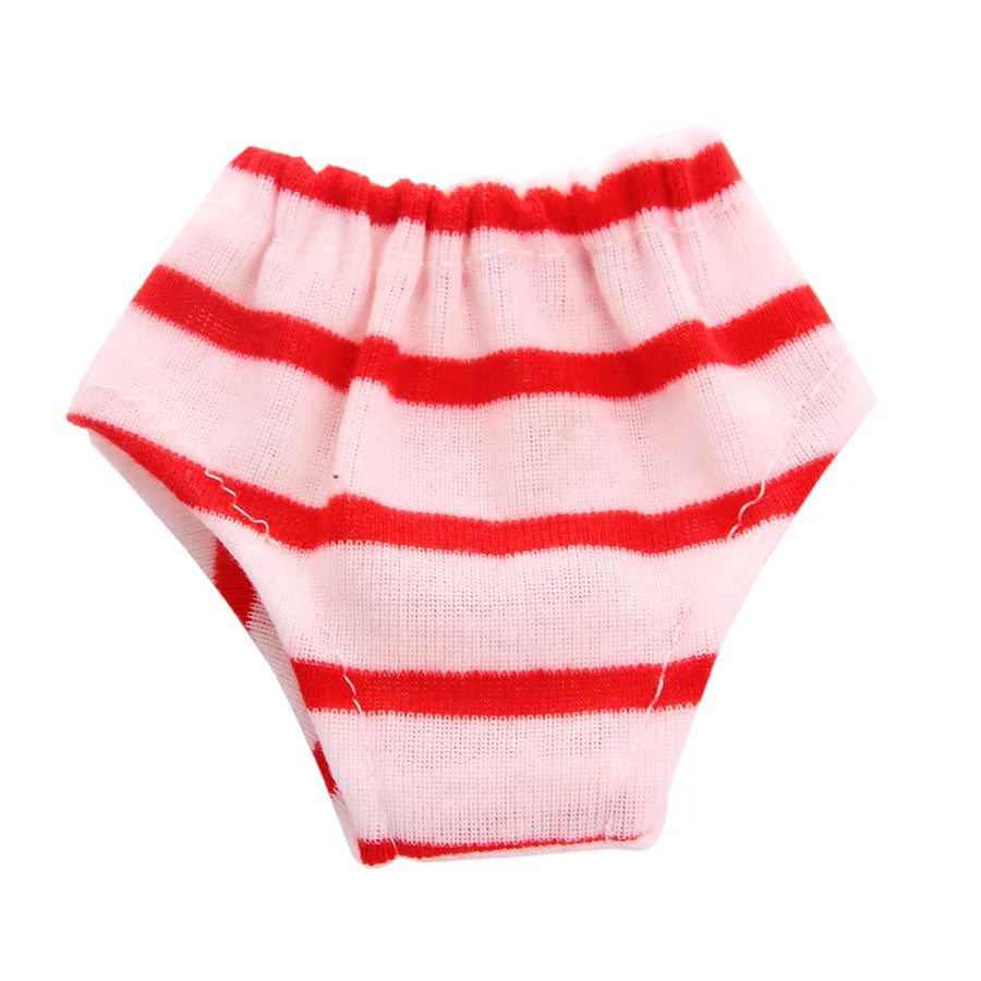 Pink and red striped socks for a doll outfit set
