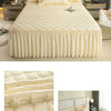 Quilted Solid Color Bed Skirt with Pleated Ruffle