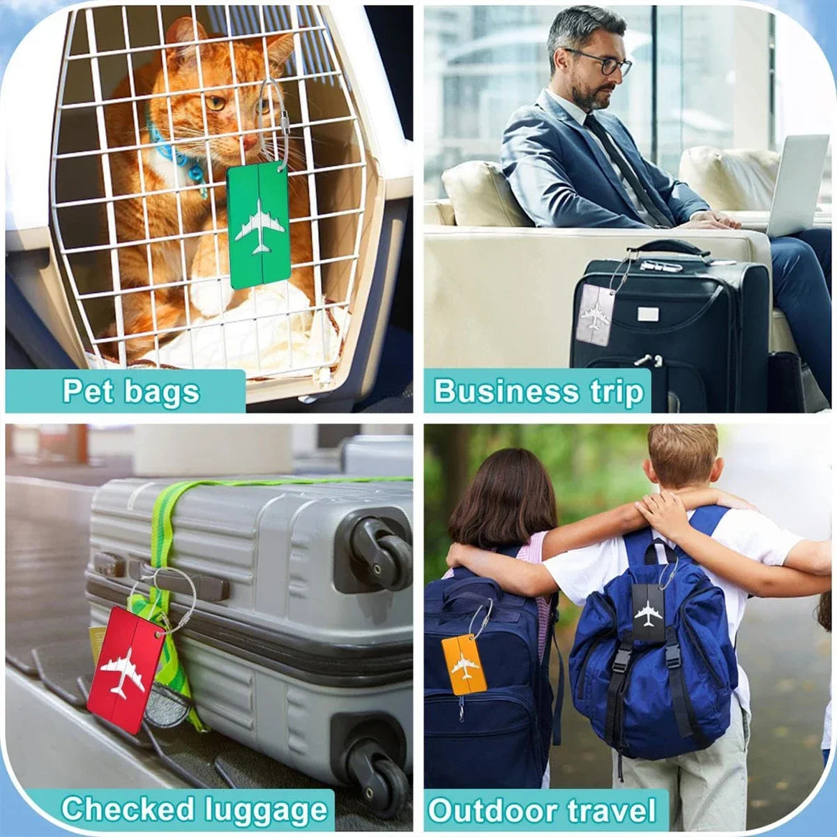 Aircraft-Grade Aluminum Luggage Tag with ID Card Slot
