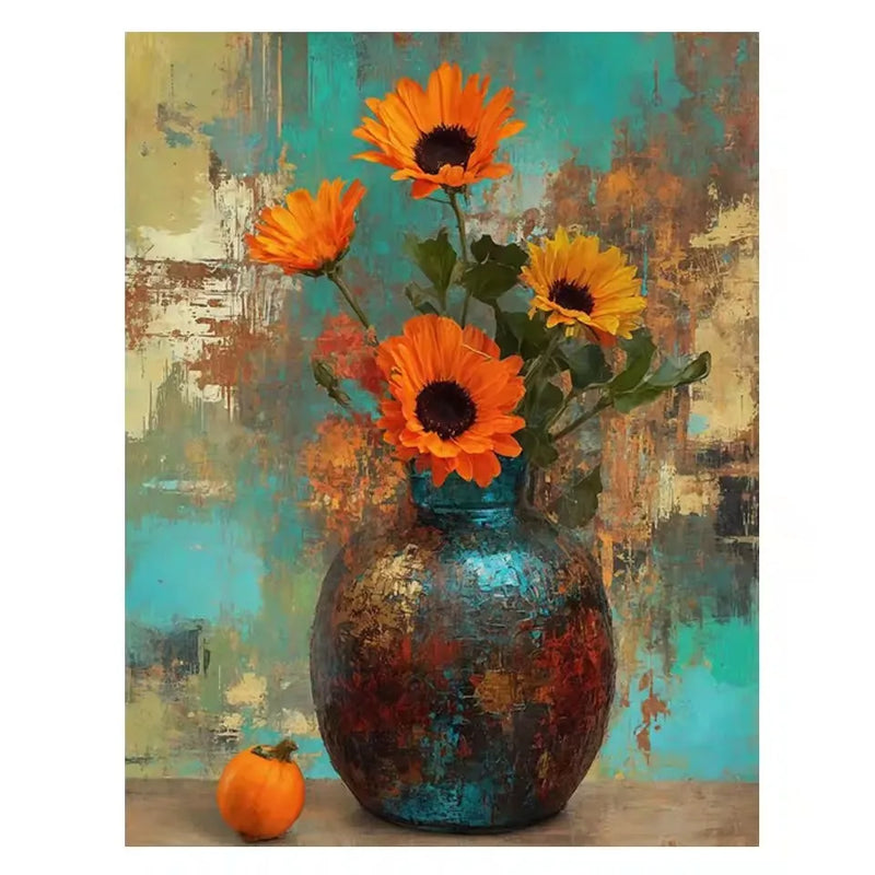 Vintage Vase & Flowers Diamond Painting Kit