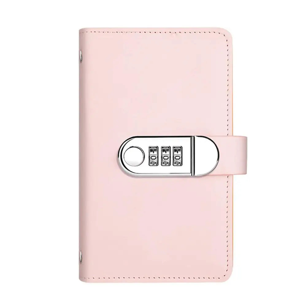 A pink compact cash envelope binder with a silver lock mechanism.