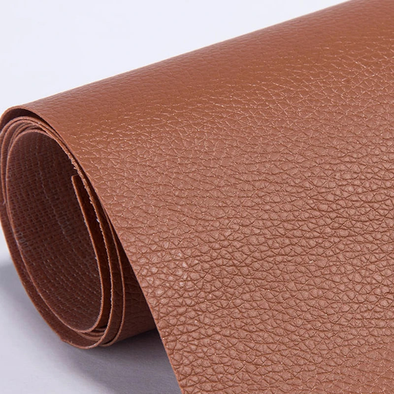 Roll of brown PU leather repair patches for crafting and repairs