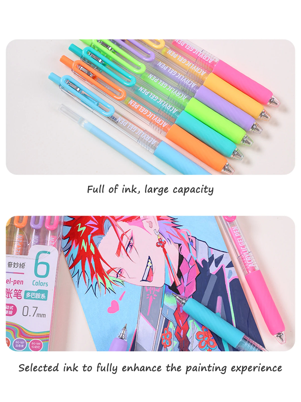 Vibrant Acrylic Gel Pens Set for Art & Writing