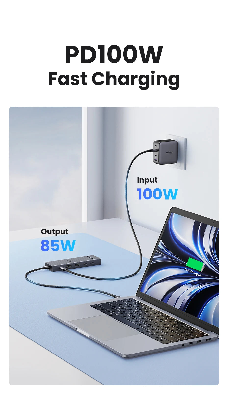 6-in-1 USB-C Hub with 4K HDMI, 10Gbps Data, and 100W Charging