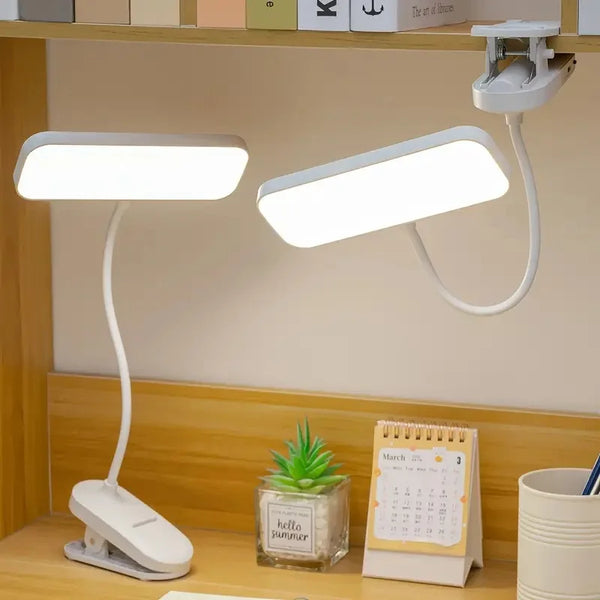 Clip-On LED Desk Lamp with Rechargeable Battery