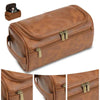Hanging Leather Toiletry Bag with Durable Water-Resistant Design