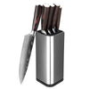Set de 6 Cuchillos de Cocina de Acero Inoxidable con Bloque de Madera