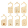 Set of wooden baby closet dividers with cartoon labels for newborn to 24 months
