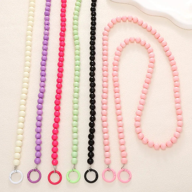 Handcrafted Beaded Phone Lanyard with Earth Tone Acrylic Accents