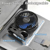 USB-Rechargeable Clip-On Desk Fan with Digital Display