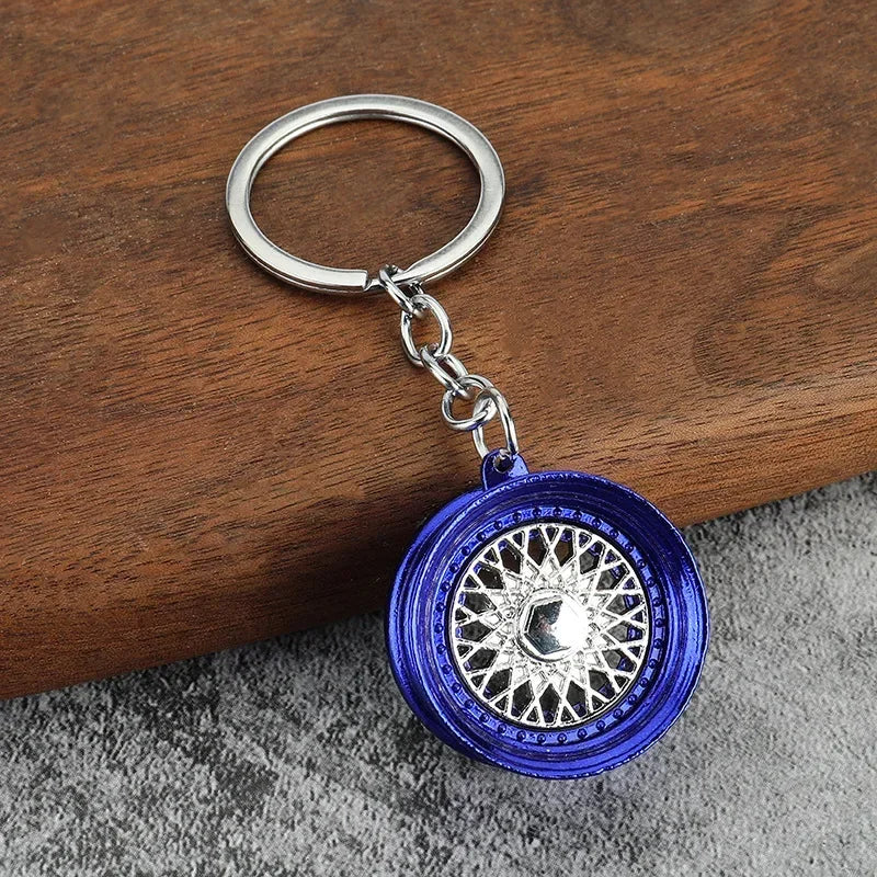 Gearbox Keychain with Turbo Hub and Brake Disc Pendant