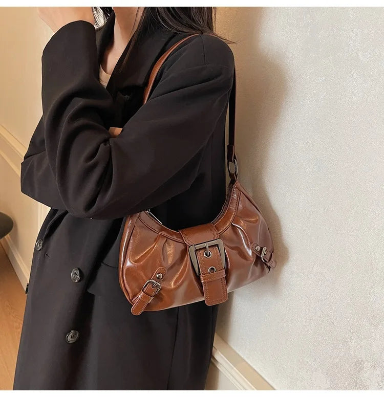 Y2K Retro Pleated Hobo Shoulder Bag